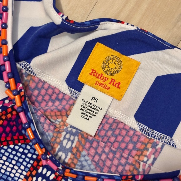 Ruby Rd. Stretch Print Top - Picture 3 of 4